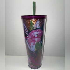 STARBUCKS TUMBLER FOIL BERRY WOODLAND MUSHROOM VENTI 24oz IRIDESCENT